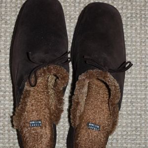 Stuart Weitzman Wedge Suede Clogs